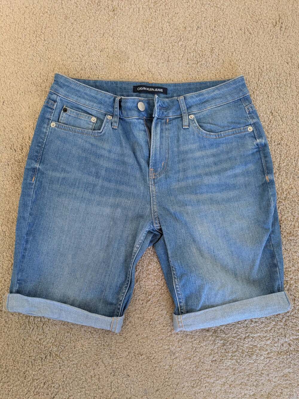 Calvin Klein Jeans Mid-Rise Denim Bermuda Shorts